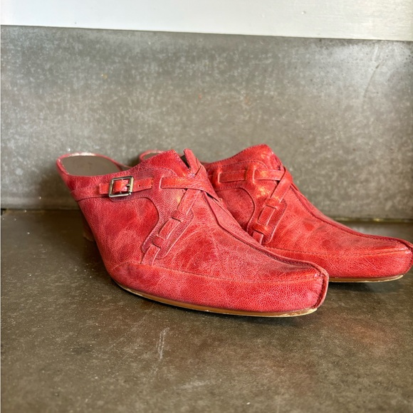 Fugitive By Francesco Rossi Heeled Clogs Red / Pink Business EU 39 / Women’s 8.5 - Picture 2 of 11